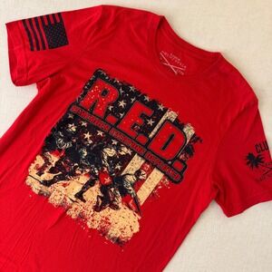 Grunt Style Mens Large RED Remember Everyone Deployed Red Graphic T-Shirt Cotton